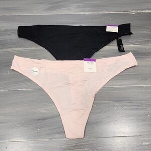 Alfani Intimates Thong Panties Underwear XXLarge Classic Black Pink‎ 2 Pair